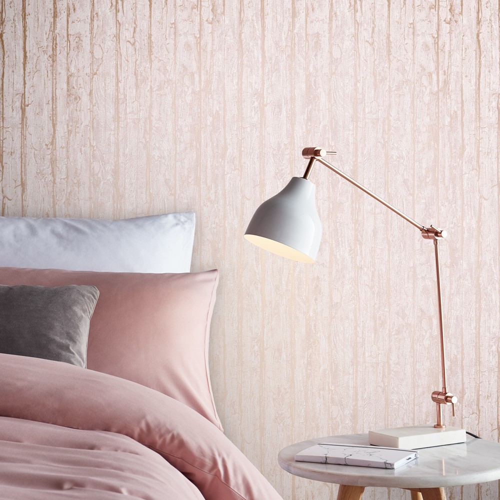 Grain Texture Cherry Wallpaper 105256 by Graham & Brown in Rose Gold